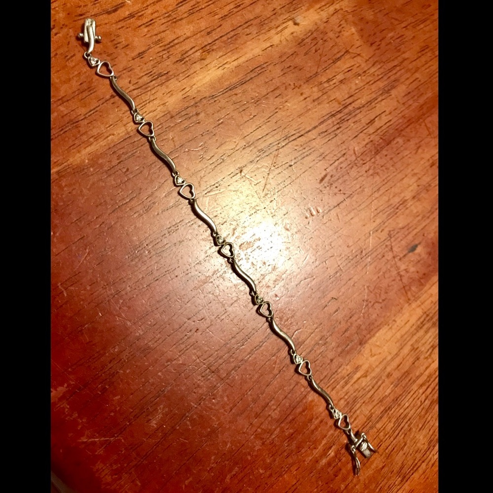 Romantic CZ Heart Sterling Silver Bracelet